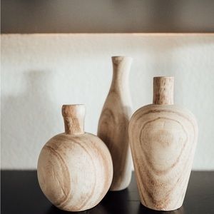 Wooden vases